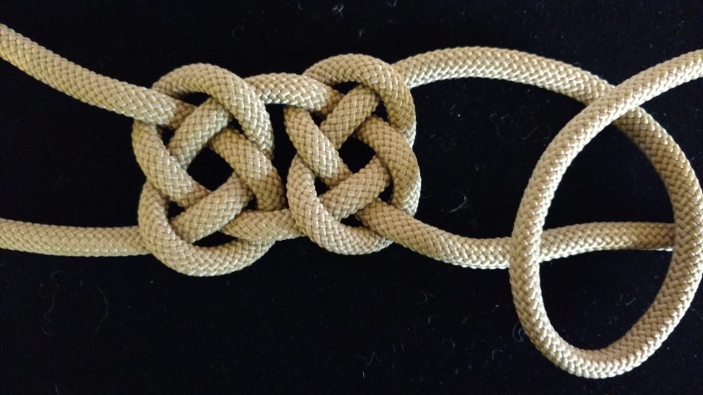 Josephine knot practice with nylon cord
